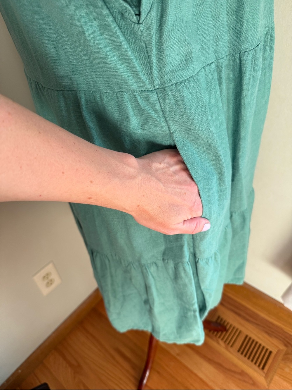 Universal Thread Teal V-Neck Tiered Mini Dress - Picture 5 of 7